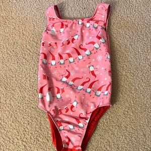 Christmas themed Girls Large gymnastics leotard